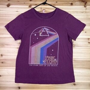 Pink Floyd T-Shirt Women Medium Cranberry Red Dark Side of the Moon Short Sleeve